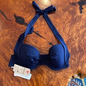 Tommy Bahama Navy Blue Bikini Top 32C NWT